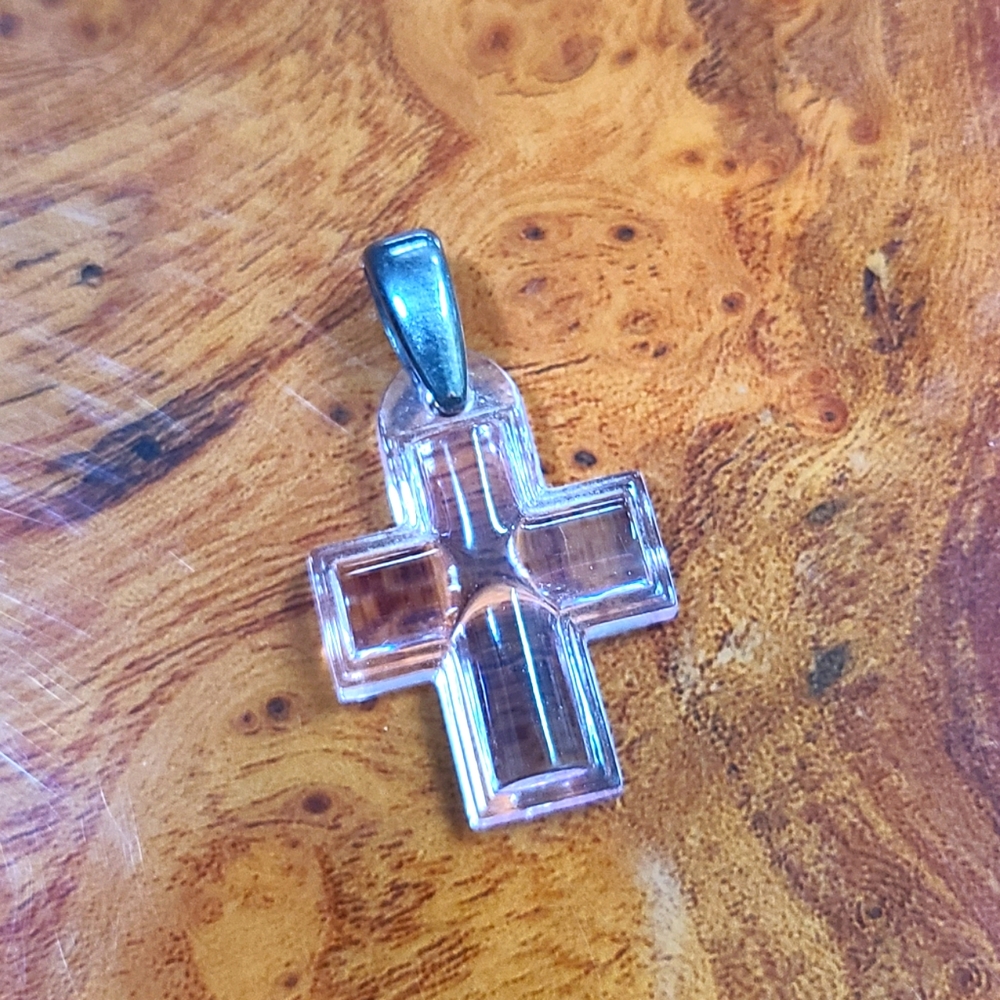 Light pink cross for necklace